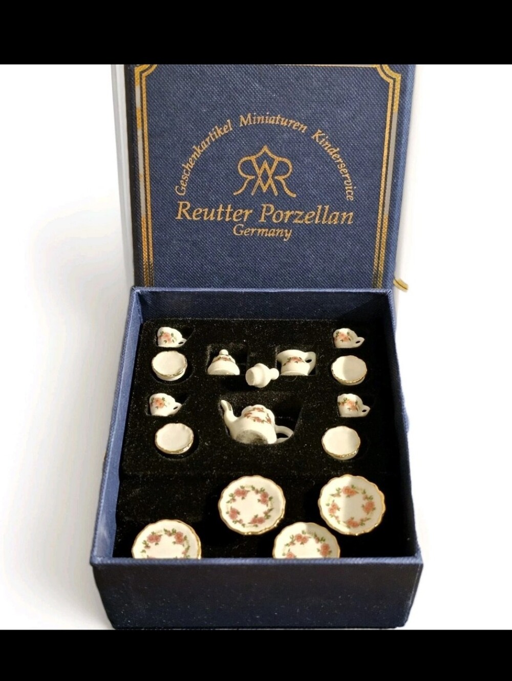 OFFERS👍Vintage Reutter Porzellan Miniature Tea Set ☕️ UNUSED ORIG BOX PAPERWORK